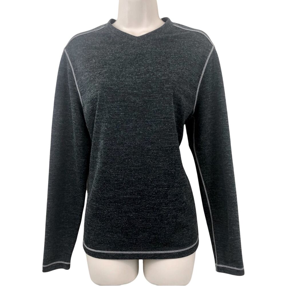 Boca Classics Reel Legends Black Long Sleeve Activewear Top  White Top Stitching